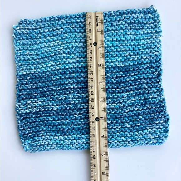 Baby Bib Set Hand Crafted Washcloth Blue Cotton Knit Anchor - Picture 9 of 12